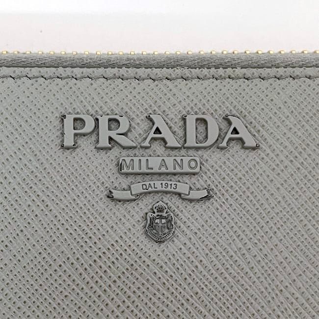 Prada Round Zipper Long Wallet Gray 1ml506 Excellent Condition Wallet
