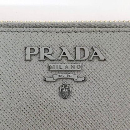 Prada Round Zipper Long Wallet Gray 1ml506 Excellent Condition Wallet
