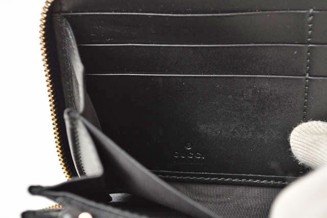 Gucci Wallet Unisex Long Wallet Round Zipper Leather Bee And GG Blue 406609