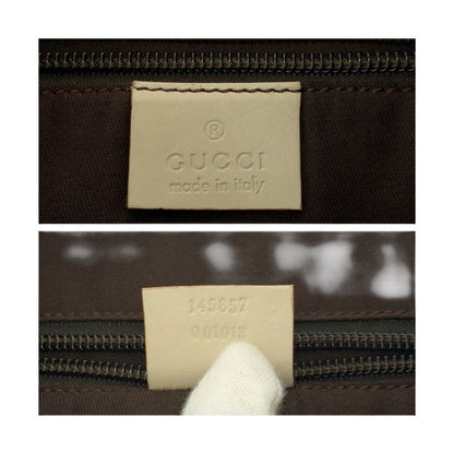 Gucci Beige Ivory Silver Hardware GG Canvas 145857 Shoulder Bag Pochette Women