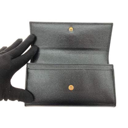 Gucci Women's Long Wallet Interlocking G Marina Leather 598531 Black