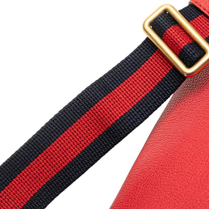 Gucci Logo Print Sherry Line Waist Bag Body Bag 530412 Red Leather Ladies Gucci