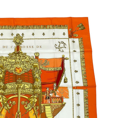 Hermes Carre 90 VUE DU Carosse DE LA Galere LA Reale Queen's Coronation Silk