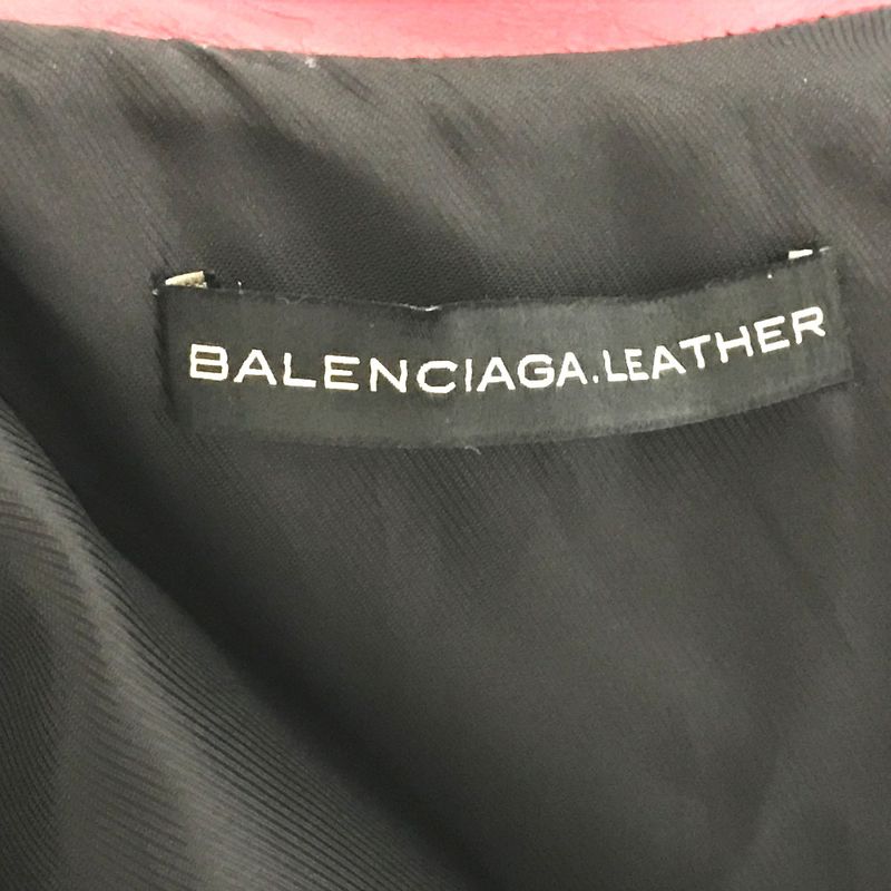 Balenciaga Riders Jacket Women's Jacket 256302 Leather Red