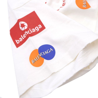 Balenciaga Oversized Short Sleeve T-shirt Unisex Size L Cotton White Logo
