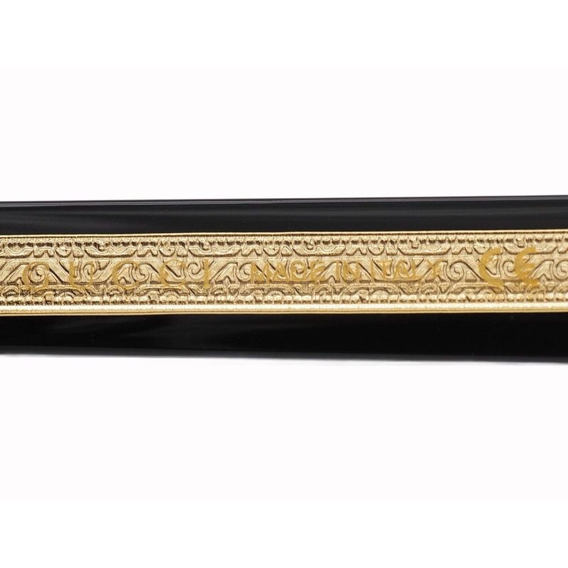 Gucci Eyewear Sunglass Es Square Shape Black Gold Plastic Acetate Frame
