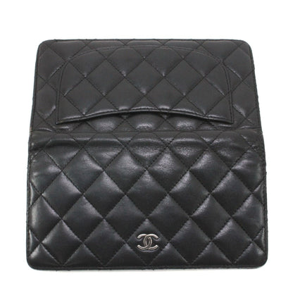 Chanel Cocomark Matelasse Bifold Long Wallet Black