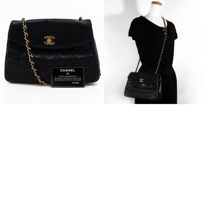 Chanel Matelasse Chain Shoulder Vintage Lambskin Black Women Shoulder Bag