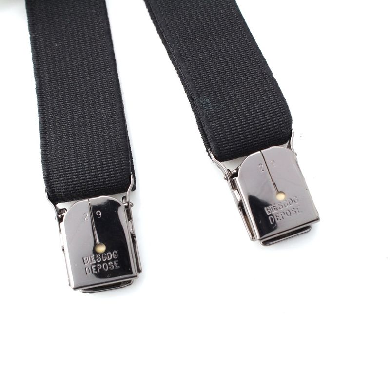Chanel 03P Logo Coco Mark Suspenders Black