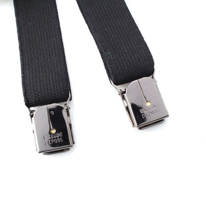 Chanel 03P Logo Coco Mark Suspenders Black