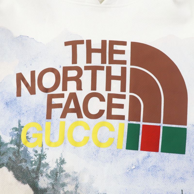 Gucci North Face 22SS 672474 Trail Print Sweatshirt Trail Print Hoodie Multi S