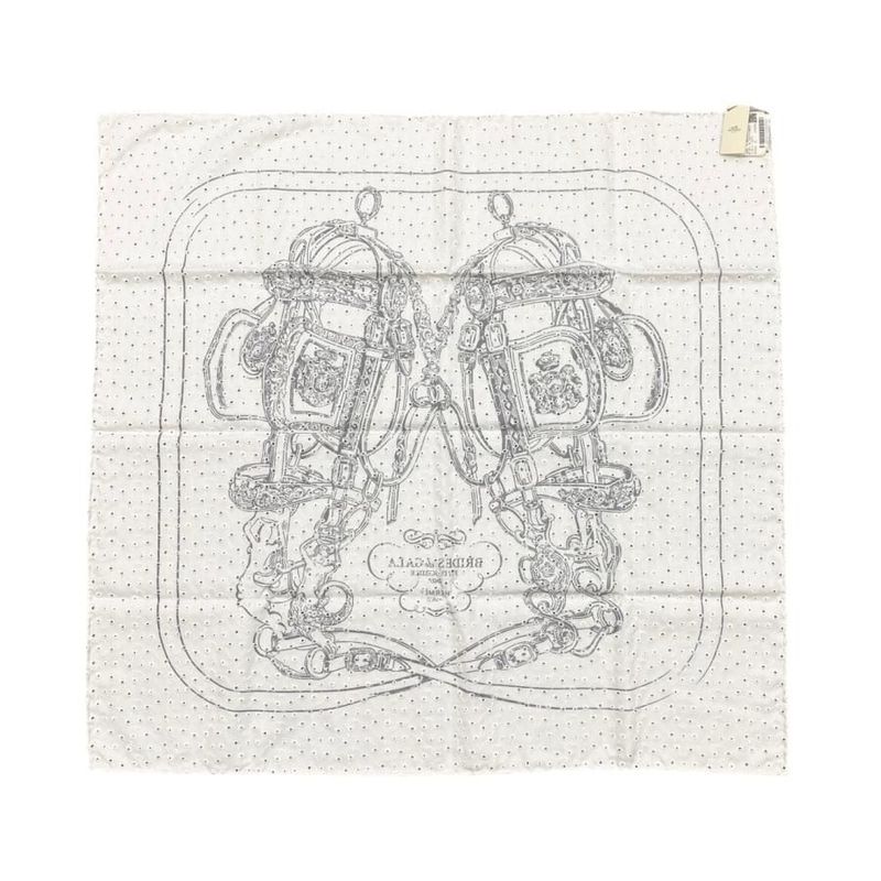 Hermes Silk Scarf Carré 70 Brides de Gala H983529s 25 Blanc Noir Black White