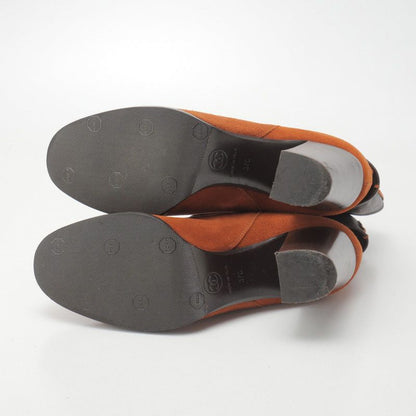 Chanel Boots Size 37C Middle Boots CC Logo Coco Mark Suede Shoes Made In