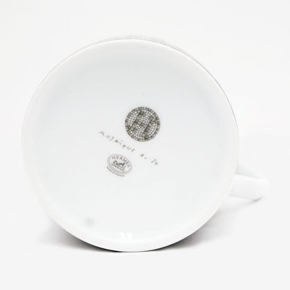 Hermes Mug Mosaic 24 Platinum Silver Color White Pottery Tableware
