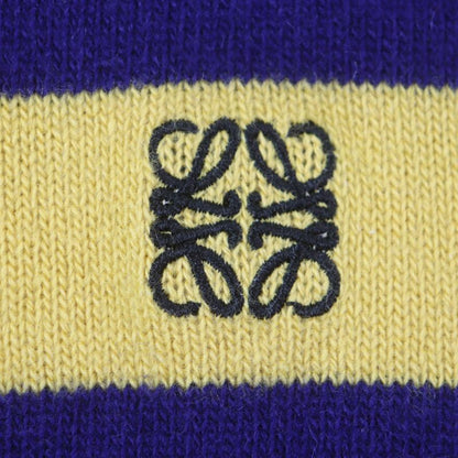 LOEWE H3299370sm Wool Cashmere Striped Anagram Logo Embroidery Crew Neck Knit