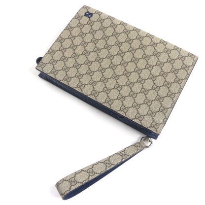 Gucci 768255 GG Supreme Canvas Leather Gghardware Bicolor Small Pouch Clutch