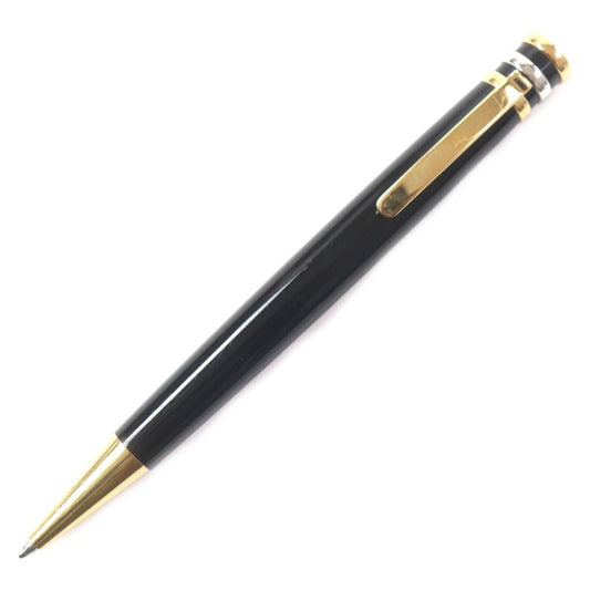  Cartier Trinity Logo Engraved Twist Ballpoint Pen Black Gold