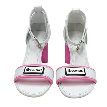Louis Vuitton Silhouette Line Sandals Shoes Leather White Pink White Unused