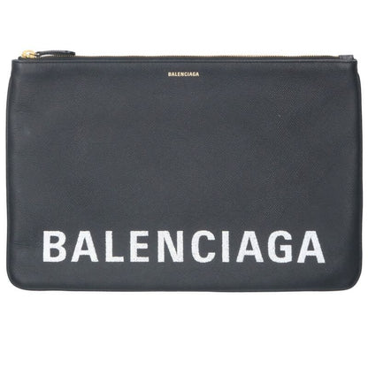 Balenciaga 529313 Logo Print Leather Clutch Bag Men's