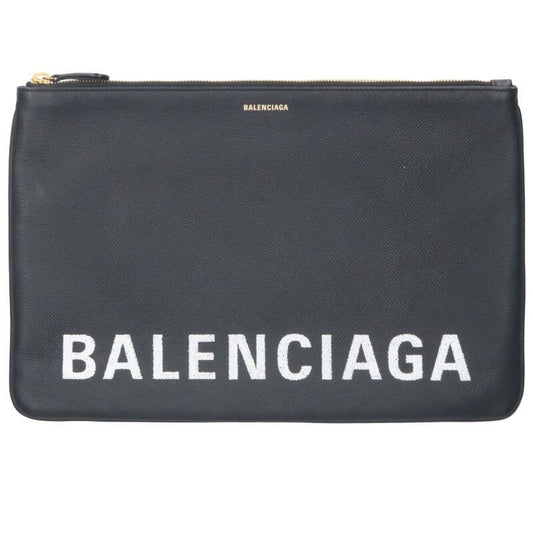Balenciaga 529313 Logo Print Leather Clutch Bag Men's