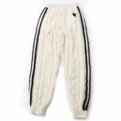 Gucci×adidas Gucci×adidas 721504 Trefoil Mohair Three Stripe Knit Pants White