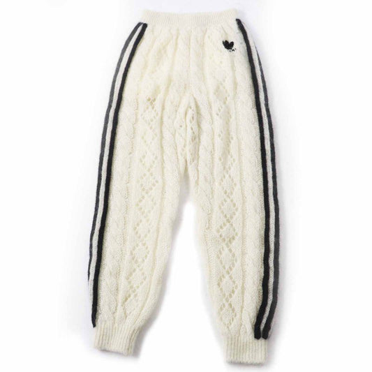 Gucci×adidas Gucci×adidas 721504 Trefoil Mohair Three Stripe Knit Pants White