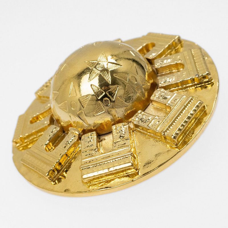 Celine Brooch Gold Dome Motif Arc De Triomphe Star