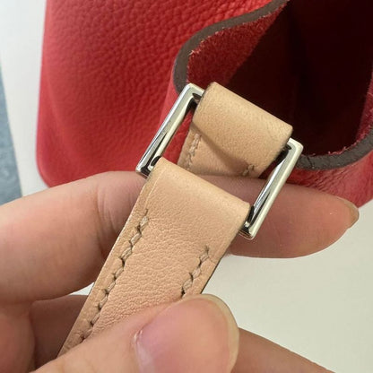Hermes Picotin Lock Touch MM Rouge Tomato Rose Eglantine Taurillon Clemence