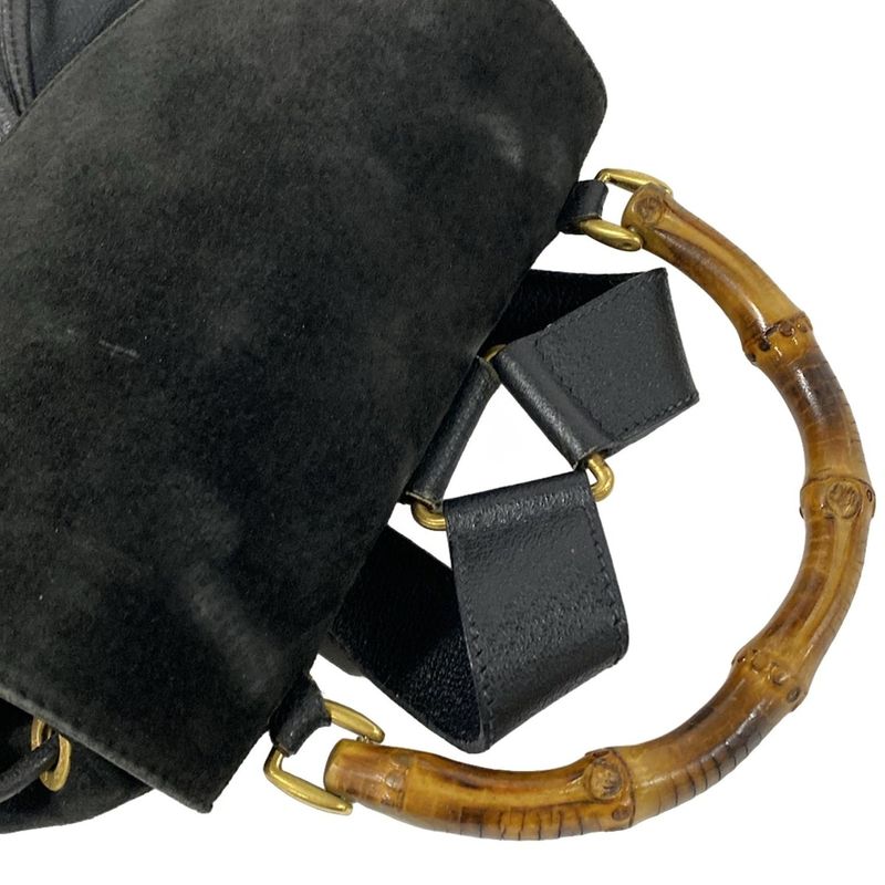 Gucci Backpack Sac Bamboo 32058 Black Leather