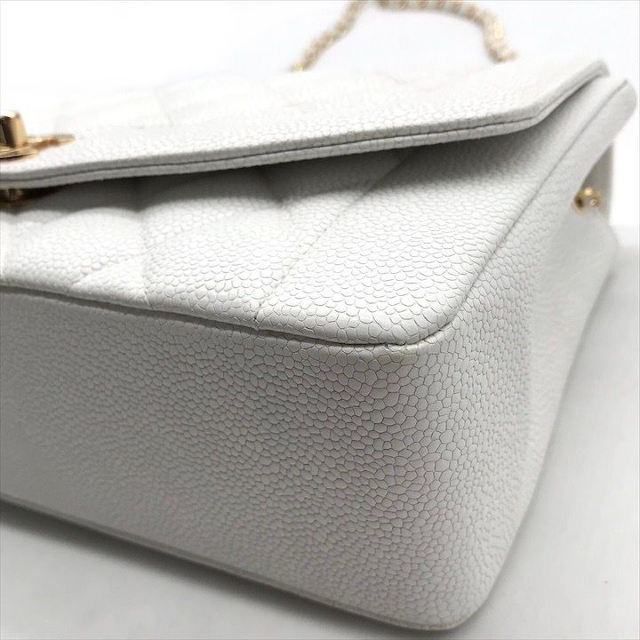 Chanel CC Logo Quilted Caviar Leather Diana Gold Chain Shoulder Bag
