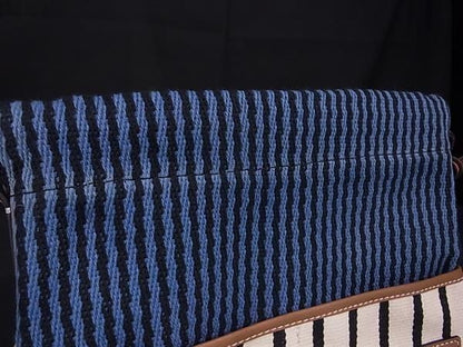 Loewe Pauraz Ibiza Anagram Canvas Stripe Shoulder Bag Crossbody Ivory