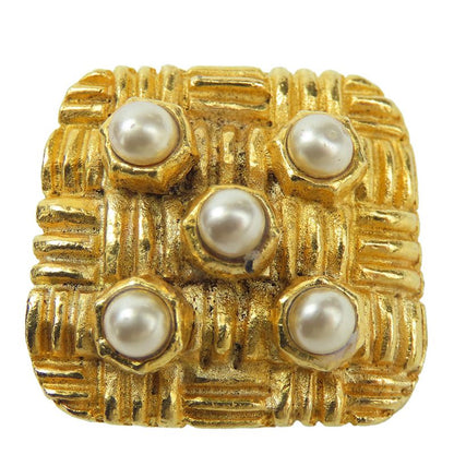 Chanel Earrings Metal Gold Plated Accessories Ladies Women Chanel