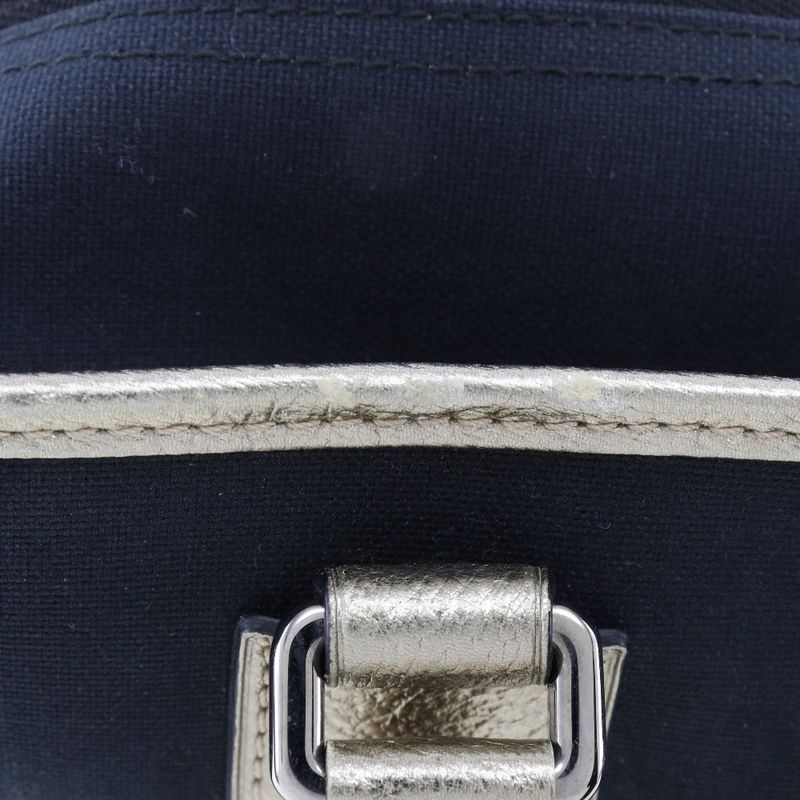 Loewe Amazona 36 Boston Bag 2010 Canvas X Leather Navy Blue Ladies Handbag