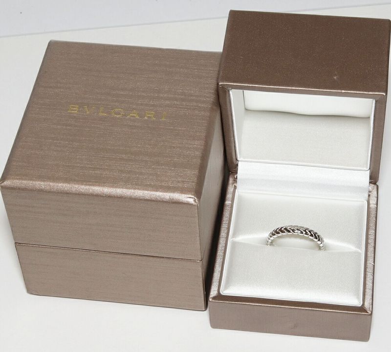 Bulgari Ring Pt950 Spiga Wedding Ring Width 4mm (016in) 349144