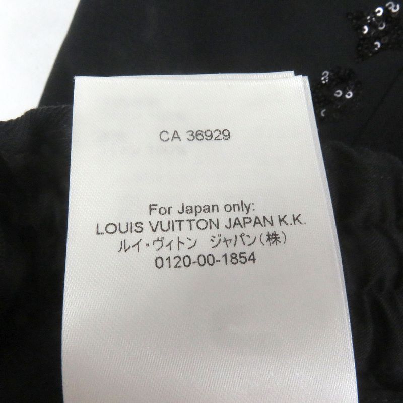 Louis Vuitton 23SS Monogram Sequined Trousers Easy Pants Black 40 Made In