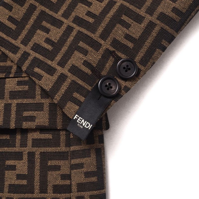 2022Fendi Tailored Jacket Size 46 FF Logo Double Breasted Double F