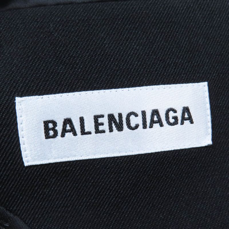 Balenciaga 623044 100% Wool Power Shoulder Tailored Jacket Black 34 Hanger Made