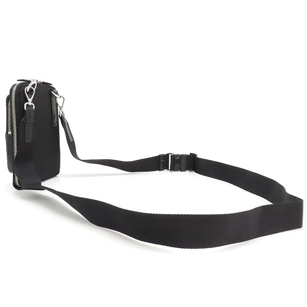 Prada Shoulder Bag Re-Nylon Smartphone Case Nylon Leather Black Silver Hardware