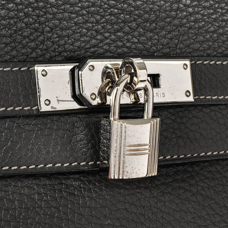 Hermes Kelly 35 Handbag Togo Engraved □H Graphite Internal Stitching