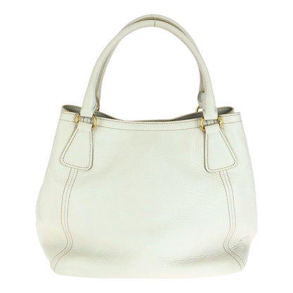 Prada Vittero Dino White Gold Hardware Leather Bn2534 Tote Handbag Women 505135