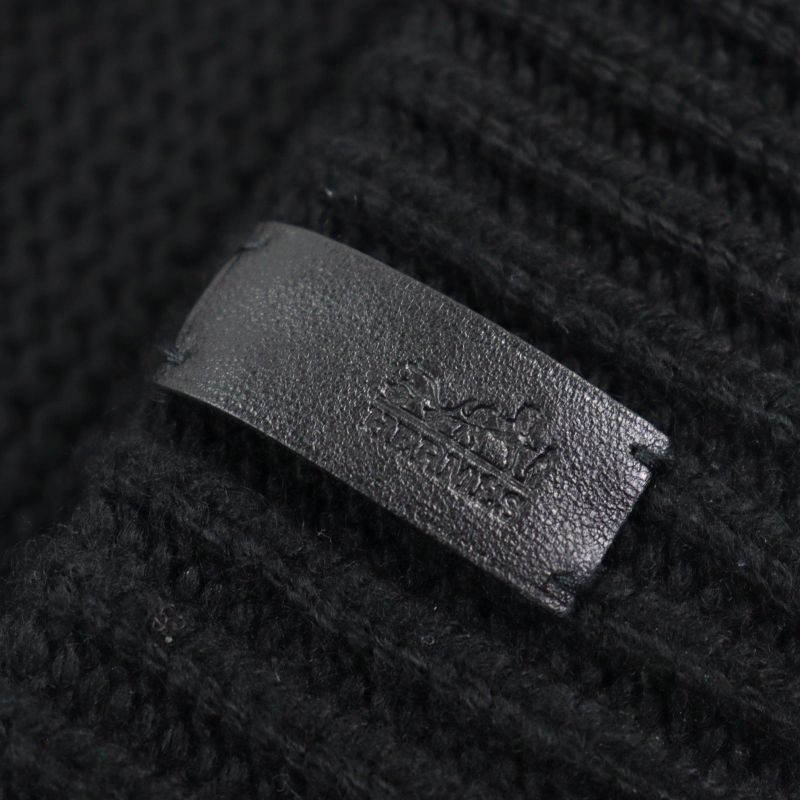 Hermes 100% Cashmere Sheepskin Leather Knit Hat With Logo Tag Beanie Knit Cap
