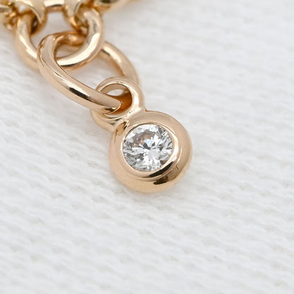 Hermes Bracelet Exlibris PM 18k Pink Gold Diamonds Rose Gold Sh Pink Gold Au750