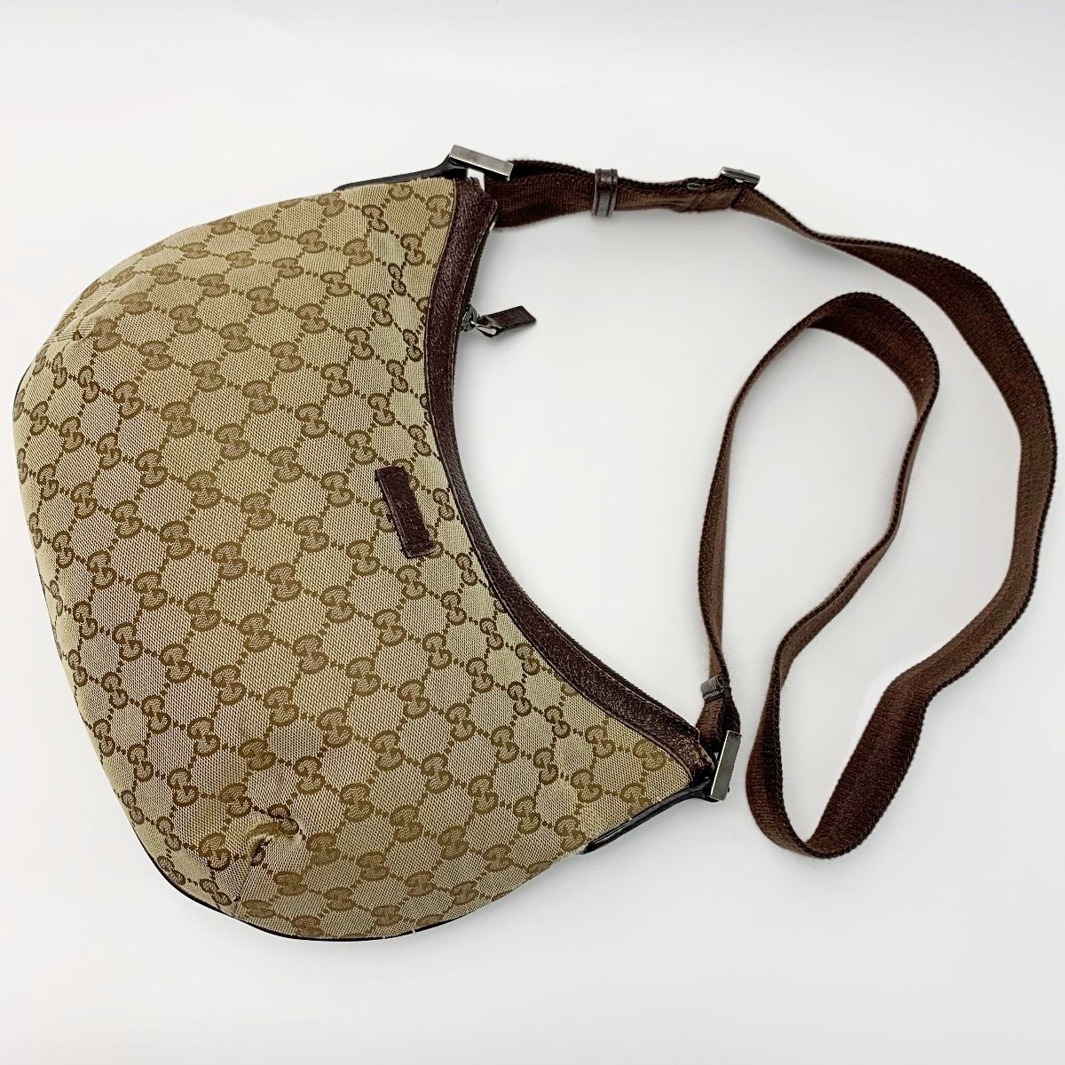Gucci Shoulder Bag 181092 Brown X Light Brown Canvas X Leather