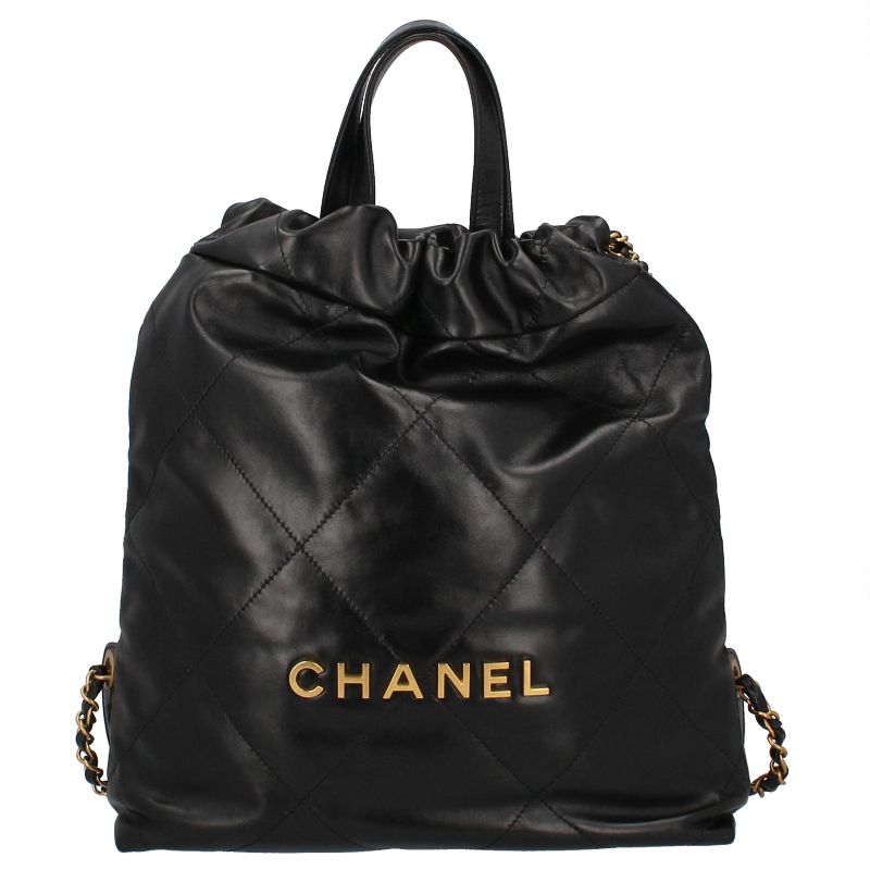 Chanel 22 Small Backpack As3859 Calf Women's Backpack/daypack Black Excellent