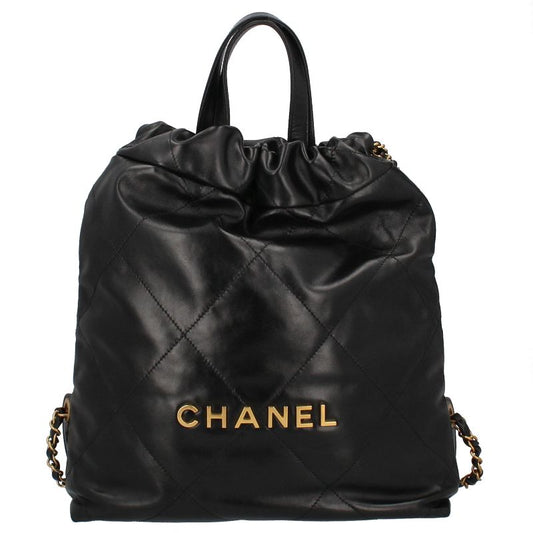 Chanel 22 Small Backpack As3859 Calf Women's Backpack/daypack Black Excellent