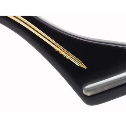Gucci Eyewear Sunglass Es Square Shape Black Gold Plastic Acetate Frame