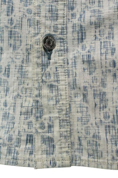 Dior 20AW 013d585by989 Oblique Patterned Denim Long Sleeve Shirt Men's 40