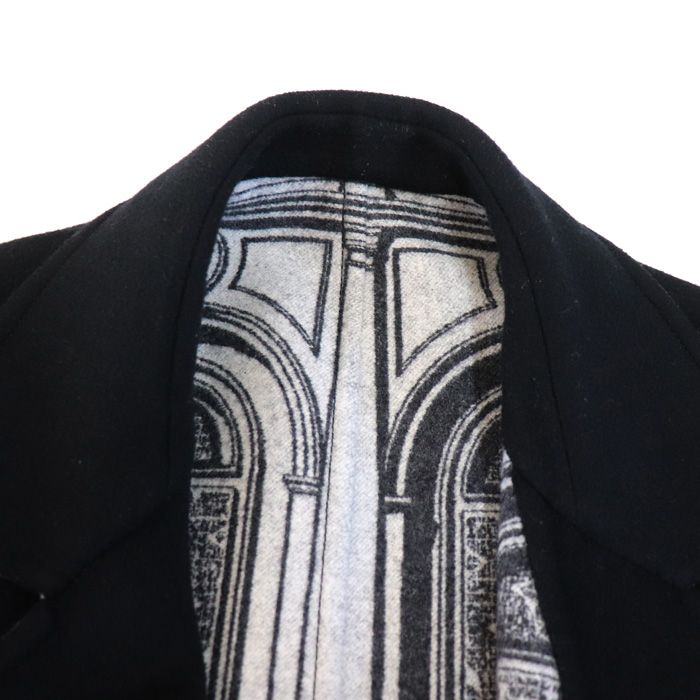 Louis Vuitton Monogram Architecture Jacquard Reversible Pea Coat Black Gray
