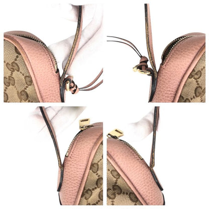 Gucci GG Pattern Pink Beige Brown GG Canvas/leather 449413 Shoulder Bag