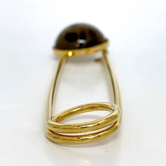 Fendi Pin Brooch Ec21581 Gold Beige Brown